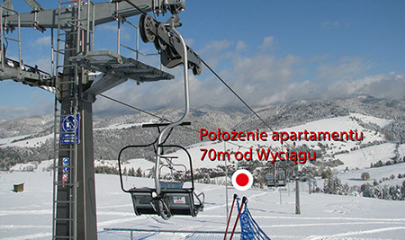 Apartament położony przy wyciągu