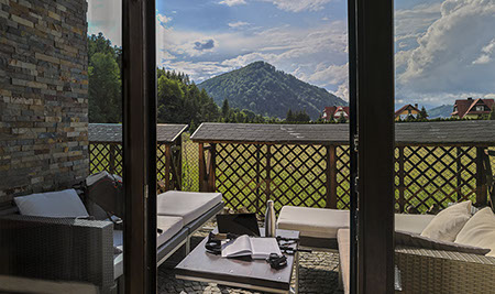 Położenie apartamentu w Szczawnicy - Widok z nad Wąwozu Homole